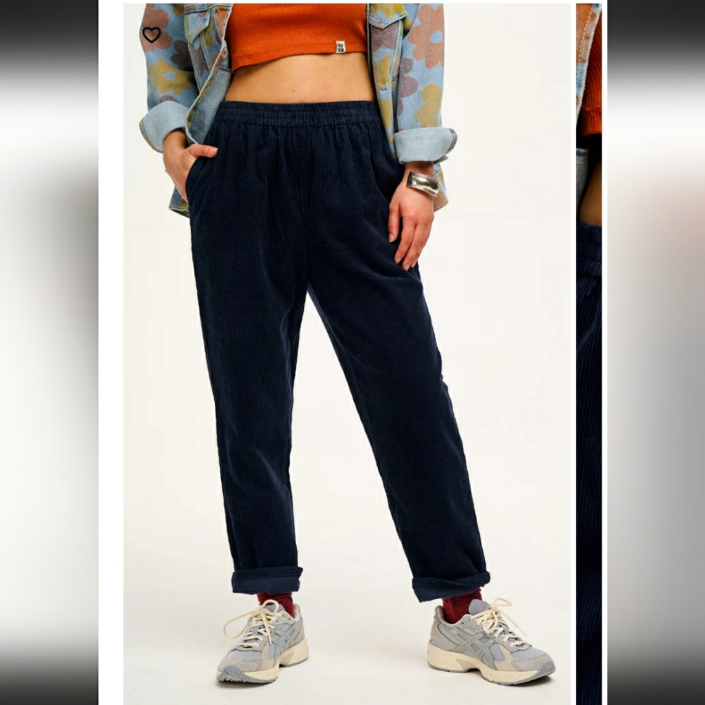 NWOT Lucy & Yak Billie Trousers: ORGANIC CORDUROY - Sailor Blue size L